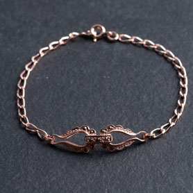 Vintage Armband mit Markasiten, 925 silber mit 18k rosegold plattiert, 40er Jahre, antikschmuck, mishmish Unikatschmuck München