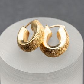 Vintage Creolen, Ohrringe, 925 silber mit 18k Gold plattiert