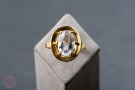 Vintage Ring Bergkristall, Gelbgold, Verlobungsring, Valentinstag Geschenk,, silber, Vintage Schmuck, fairer Schmuck, nachhaltiger Schmuck, Unikatschmuck, Schmuck aus Deutschland, mishmish Schmuck, Geschenk Frau, aus alt mach neu Schmuck, shop local