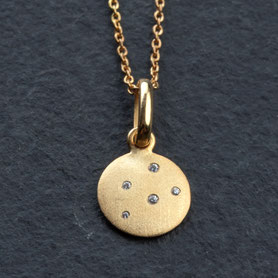 Anhänger kleine Kristalle mit zarter Kette, 925 und 925 Silber neu plattiert mit 18k Gelbgold, nachhaltiger Schmuck, Vintage Schmuck, upcycling Schmuck, München, Unikate, fairer Schmuck, individueller Schmuck, mishmish, shop local, Geschenk Geburtstag