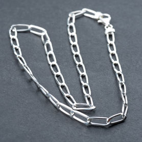  Unisex Weitankerkette aus den 80ern, 925 Silber neu mit 999 Feinsilber plattiert, Kettenlänge 45cm, Kette grosse Glieder, minimalistisch, maskulin, nachhaltiger Schmuck, Vintage Schmuck, individueller Schmuck Silber, Unikatschmuck, Schmuck lokal München