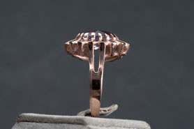 Vintage Ring mit Amethyst, 835 Silber, mit 18k Roségold plattiert (20 Milliém), Ringgröße 54, mishmish Unikatschmuck, Ring Rotgold, Schmuck lokal München, nachhaltig, upcycling, refurbished