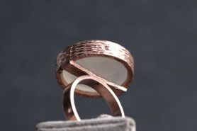 Vintage Ring mit Mondstein Cabochon, 800 Silber neu plattiert mit 18k Roségold, OWO, Ringgröße 54, mishmish Unikatschmuck, Ring Rotgold, Schmuck lokal München, nachhaltig, upcycling, refurbished