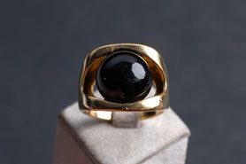 Vintage Ring Onyx, Gelbgold, Cocktailring, silber, Vintage Schmuck, fairer Schmuck, nachhaltiger Schmuck, Unikatschmuck, Schmuck aus Deutschland, mishmish Schmuck, Geschenk Frau, aus alt mach neu Schmuck, shop local