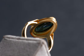 50er Jahre Ring, Spinell, grün, Gelbgold, Silberschmiedearbeit, Frau Geschenk, silber, Vintage Schmuck