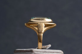 Vintage Ring Topaz blau gruen, 835 silber mit 18k Gold plattiert, mid century, Geschenk Frau, nachhaltiger Schmuck, Unikatschmuck, Schmuck aus Deutschland, mishmish Schmuck, Geschenk Frau, aus alt mach neu Schmuck, shop local