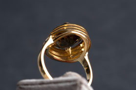 Vintage Goldring mit Rauchquarz, 333 Gold neu plattiert mit 18k Gelbgold, antiker Ring, nachhaltiger Schmuck, Unikatschmuck, Schmuck aus Deutschland, mishmish Schmuck
