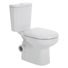 Petra Close-Coupled Toilet Suite,Skew Trap, Gloss White   Available with left or right hand skew Fienza Builders Discount Warehouse Bathroom warehouse