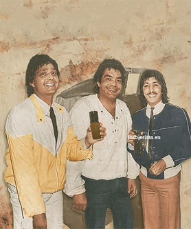 Julio, Jero y Emilio en los camerinos antes de actuar