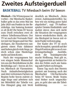 Artikel im Miesbacher Merkur am 18. Januar 2025 - Zum Vergrößern klicken
