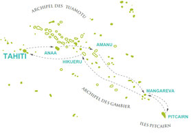 Verlauf Gambierinseln mit Pitcairn / 12 Tage
