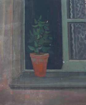 Jean Milhau, Pot de fleurs à la fenêtre (550x450)