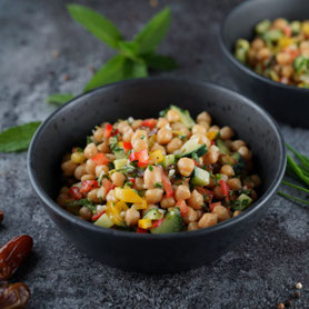 Kichererbsen-Salat aus dem Dampfgarer.