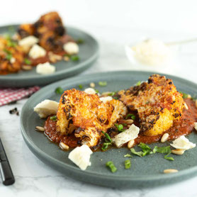 Blumenkohl-Schnitzel aus dem Dampfgarer.