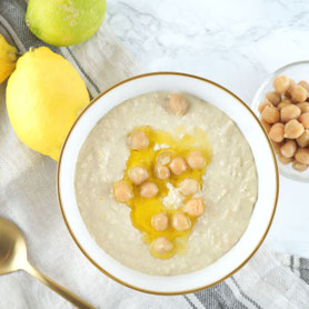 Zitronen-Hummus aus dem Dampfgarer.