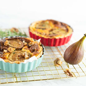 Feigen-Ziegenkäse-Quiche aus dem Dampfgarer.