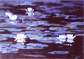 "Water lilies" Pastell on Ingrés paper (1988)