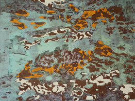 Oil, copper and iron oxide on canvas (2018)   120 cm x 90 cm