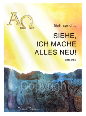 christliche Karten Jahreslosung 2026 sieh, ich mache alles neu Offenbarung 21,5