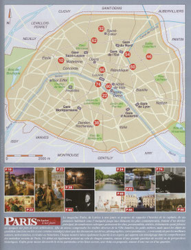 Les articles sont localisés sur un plan de Paris. Temple de Paris