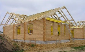 Blockhaus bauen - Blockhausbau - Wohnblockhaus mit Thermowand - Blockbalkenstärke 135 mm und Wärmedämmung 145 mm - Hausbau - Hauskauf - Niedersachsen - Sachsen Anhalt - Hessen - Thüringen