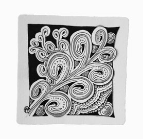 Zentangle tile by Zenjoy Opus