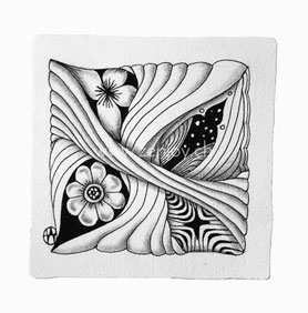 Zentangle tile by Zenjoy 
