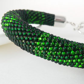 Green minimalism bracelet, Beadwork Bracelet, Boho bracelet, Everyday bracelet, Bead Crochet Bracelet, Office jewelry, Handmade
