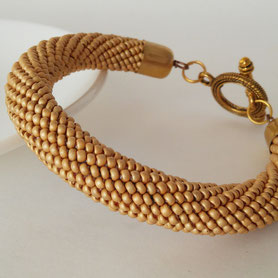 Women Prom bracelet, Gold Beadwork Bracelet, Boho bracelets, Simple Matte Gold Bracelet, Bead Crochet, Women Jewelry, gift for Women
