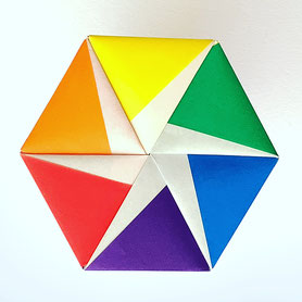 sechseckige Origamischachtel, hexagon box