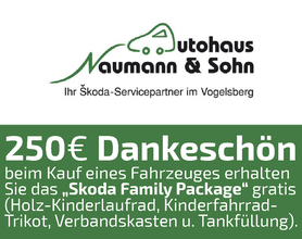 250 EURO Dankeschön, Autohaus Naumann, Skoda, Kirtorf