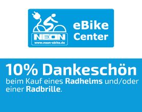 10% Dankeschön-Gutschein, Neon EBike-Center, Alsfeld, Fahrräder, Radhelme, Radbrillen, EBikes