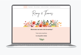 Site de mariage--Site de mariage-Site internet de mariage-wedding website-assorti au faire-part - -fleur coloré-citron-orange-agrume-fruits-eucalyptus-coquelicot