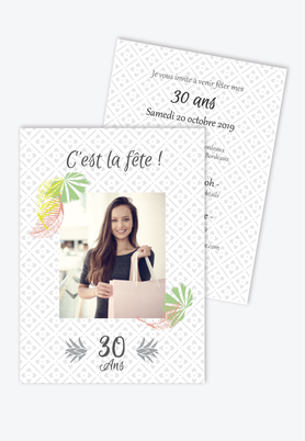 invitation anniversaire femme tropical fiesta-palmier