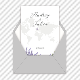 Faire-part mariage gif animé-faire-part mariage virtuel- faire part mariage digital-numérique animé-électronique-vidéo-à envoyer via les réseaux sociaux-whatsapp-facebook-messenger-mms-planisphère-lavande-olivier-provençale-provence-le monde