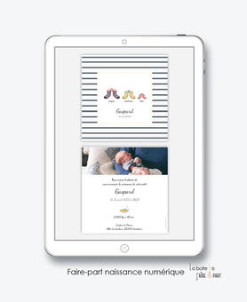 faire-part naissance garçon numérique-faire part digital-faire part numérique-pdf numérique-faire part connecté-botte marin rayure-chaussure-faire part à imprimer-faire-part à envoyer par sms-mms-par mail-réseaux sociaux-whatsapp-facebook-via smartphone