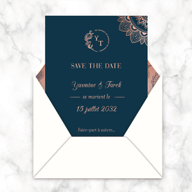 Save the date mariage gif animé-Save the date mariage virtuel-Save the date mariage digital-Save the date mariage numérique animé-à envoyer via les réseaux sociaux-whatsapp-facebook-messenger-mms--monogramme-chic-elegant-raffiné-oriental-marocain-dentelle