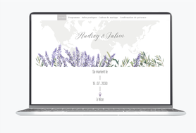 Site internet de mariage-Site pour mariés-Site de mariage - wedding website-assorti au faire-part- planisphère-lavande-olivier-provençale-provence-le monde