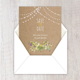 Save the date mariage gif animé- Save the date mariage virtuel-Save the date mariage digital-Save the date mariage numérique animé-à envoyer via les réseaux sociaux-whatsapp-facebook-messenger-mms-guirlande-bouquet champêtre-guinguette-bohème-
