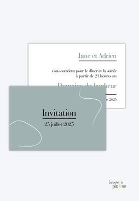 Carton invitation mariage-Invitation mariage-trait-visage-couple-esquisse