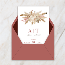 Faire-part mariage gif animé-faire-part mariage virtuel- faire part mariage digital-numérique animé-électronique-vidéo-à envoyer via les réseaux sociaux-whatsapp-facebook-messenger-mms--pampa suspendue-orchidée-pampa bohème-bouquet pampa