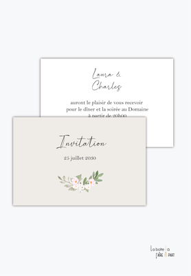 Carton invitation mariage-Invitation mariage-Arche-fleurs-bohème-champêtre-lanterne-voile-mariage laïque-arche en bois