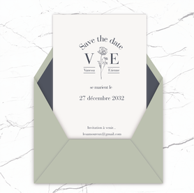 Save the date mariage gif animé- Save the date mariage virtuel-Save the date mariage digital-Save the date mariage numérique animé-à envoyer via les réseaux sociaux-whatsapp-facebook-messenger-mms-video-elegant-raffiné-monogramme-fleurs-pictogrammes