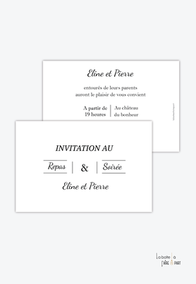 Carton invitation mariage-Invitation mariage-simple-simplicité-minimaliste -recto/verso