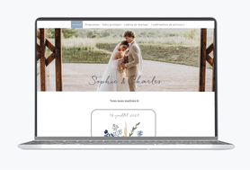 Site internet de mariage-Site de mariage -Site internet de mariage- wedding website-assorti au faire-part- bouquet-champêtre-bleu-jardin-de-fleurs-pampas-boheme-chic