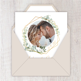 Faire-part mariage gif animé-faire-part mariage virtuel-faire part mariage digital-faire-part mariage numérique animé-électronique-à envoyer via les réseaux sociaux-whatsapp-facebook-messenger-mms-video-couronne eucalypus-pictogramme-doré-photo-champêtre