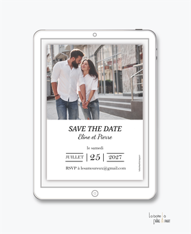 Save the date mariage numérique, Photo, chic, moderneSave the date mariage numérique, Photo, chic, moderne