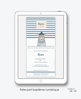  faire-part baptême numérique-faire part baptême digital-faire part numérique-pdf imprimable-pdf numérique-faire part connecté-ourson marin-bonnet-faire part à imprimer soi-même-faire-part à envoyer par sms ou mms - faire-part à envoyer par mail