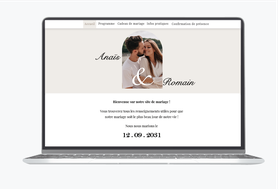 Site internet de mariage-Site pour mariés-Site de mariage - wedding websit-assorti au faire-part-arche-photo-creme-chic-simple-couleur nude-minimaliste