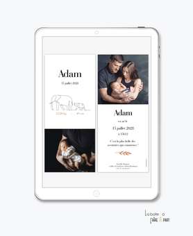 faire-part naissance garçon numérique-faire part électronique-faire part numérique-imprimable-pdf numérique-faire part connecté-faire-part à envoyer par sms-mms-par mail-réseaux sociaux-whatsapp-facebook-elephant-famille-marque page- photos-savane-jungle